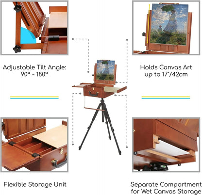 MEEDEN Plein Air Pochade Box with Tripod