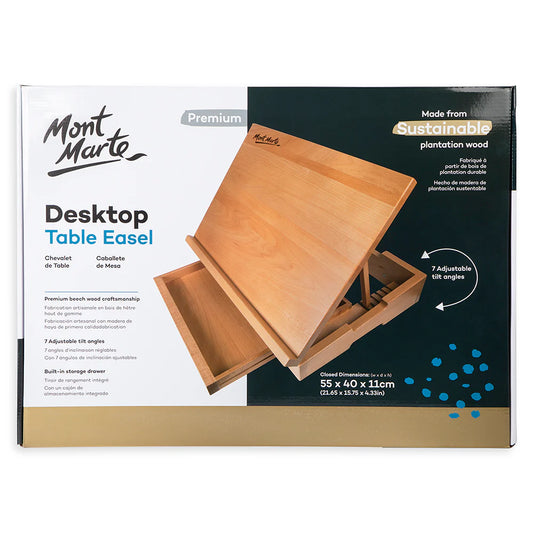 Mont Marte Desktop Table Easel Beech Wood