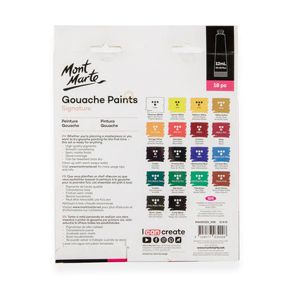 Mont Marte Signature Gouache Paints 18pce