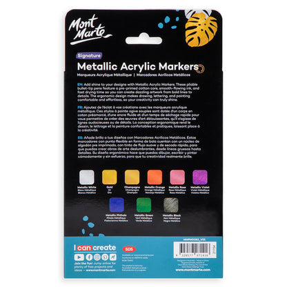 Mont Marte Acrylic Paint Markers Metallic 9pk