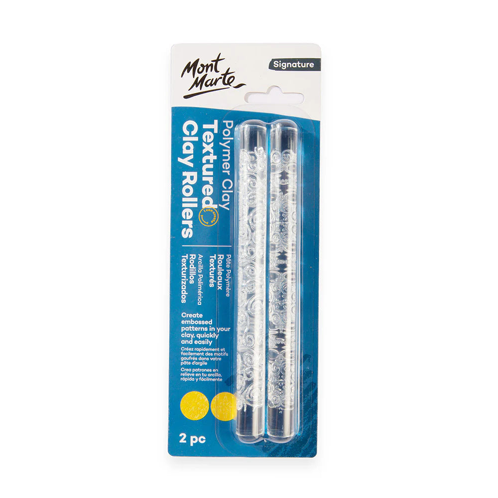 Mont Marte Polymer Clay Textured Acrylic Clay Rollers