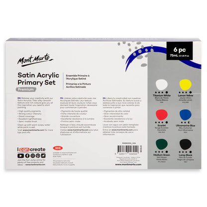 Mont Marte Satin Acrylic Primary Set