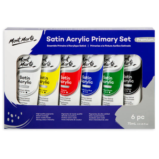 Mont Marte Satin Acrylic Primary Set
