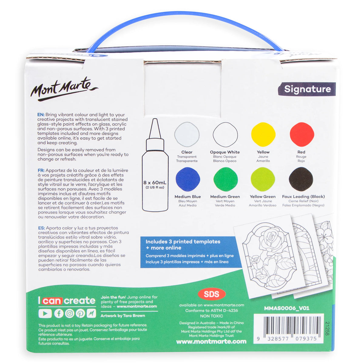 Mont Marte Stained Glass Paint Set 11pk