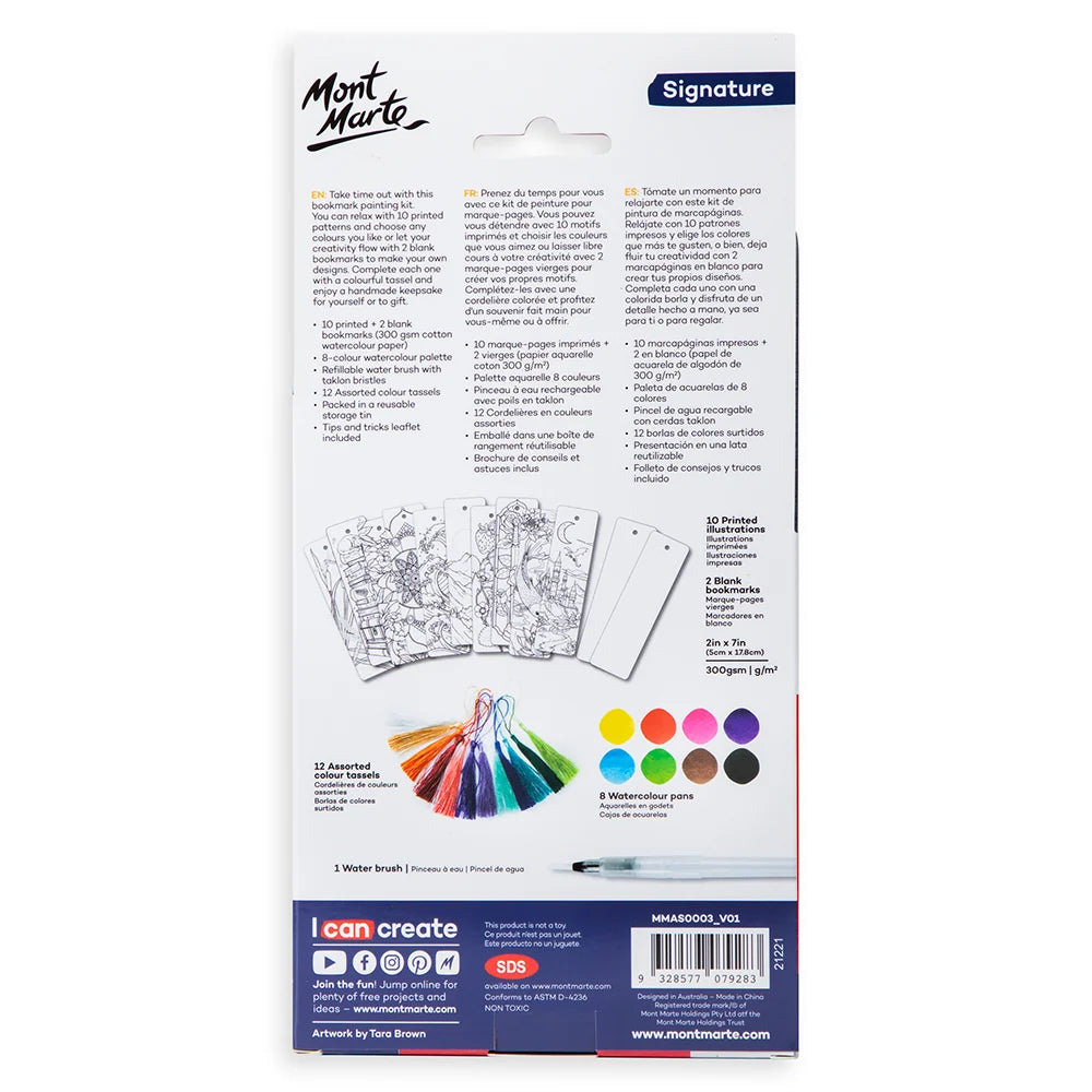 Mont Marte Watercolour Bookmark Set 33pc