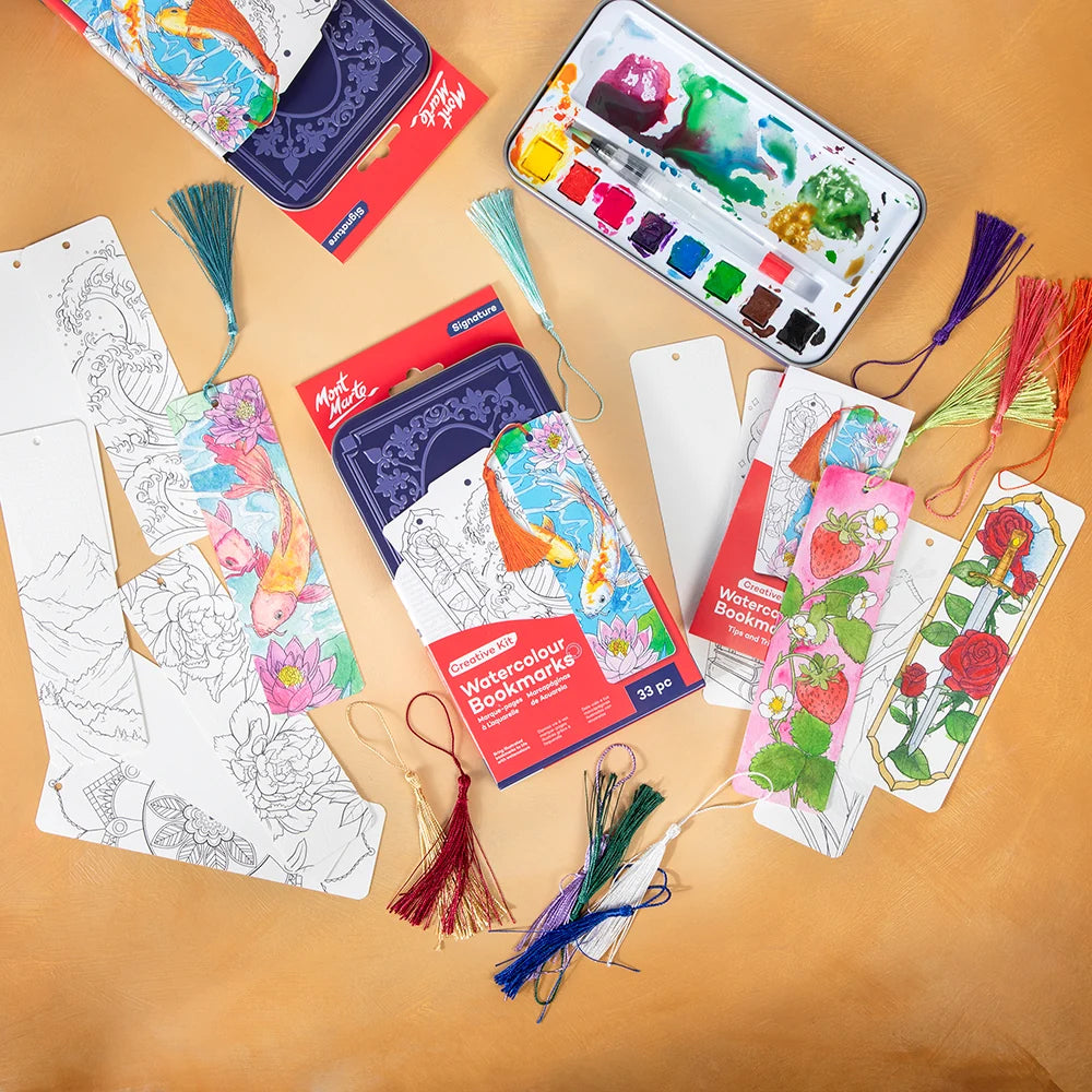 Mont Marte Watercolour Bookmark Set 33pc