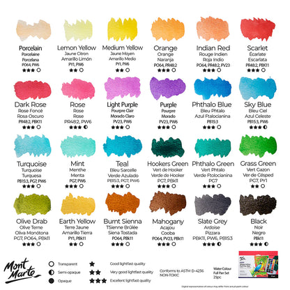 Mont Marte Watercolour Full Pan Set  25pk