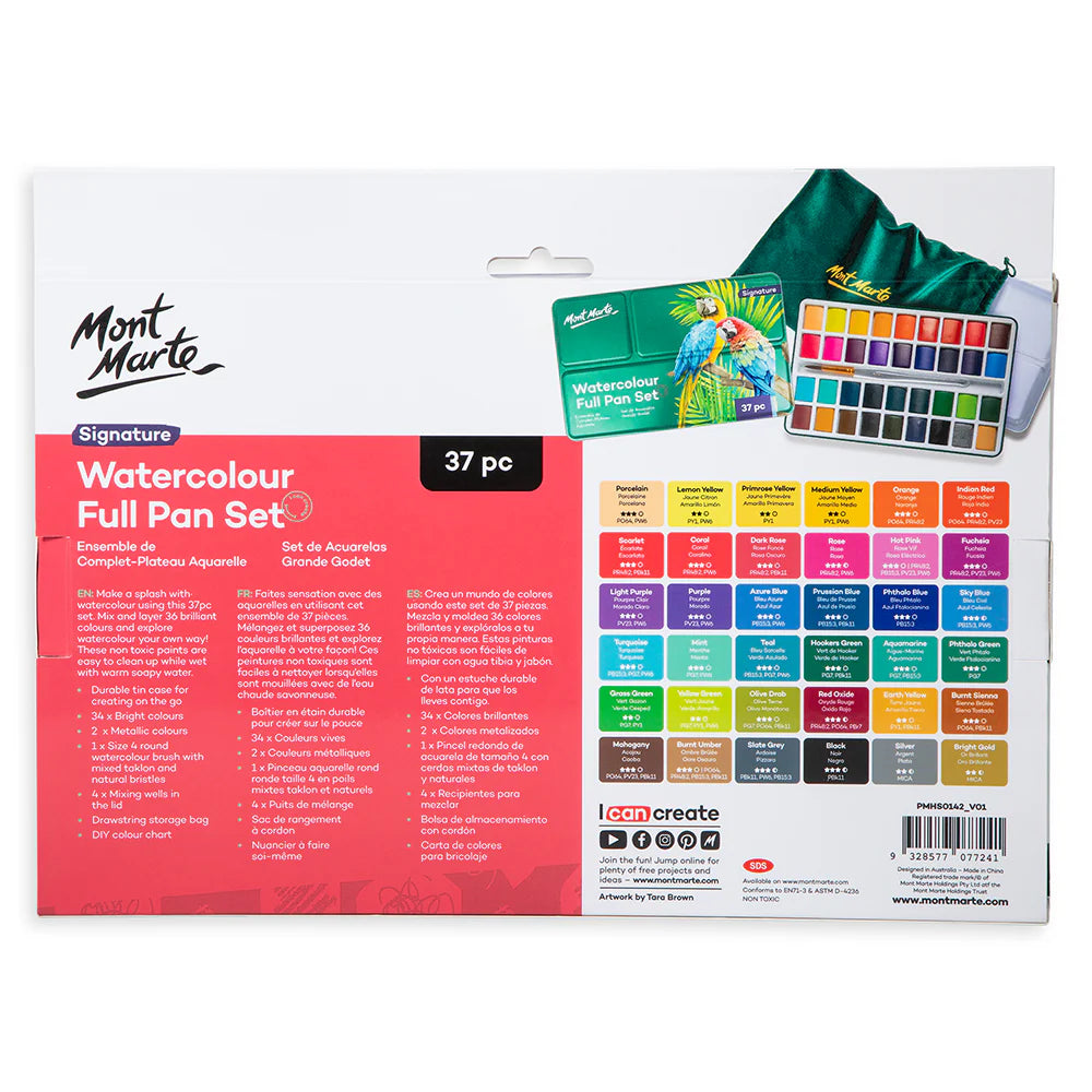 Mont Marte Watercolour Full Pan Set  37pc