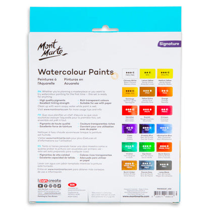 Mont Marte Signature Watercolour Paints 18pce x 12ml