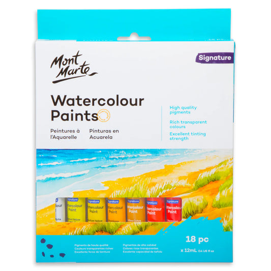 Mont Marte Signature Watercolour Paints 18pce x 12ml