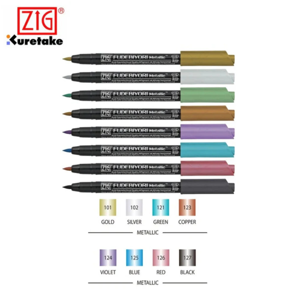 ZIG Fudebiyori Metallic pens