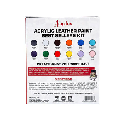 Angelus Best Seller Acrylic Paint Kit Box 12 Colours