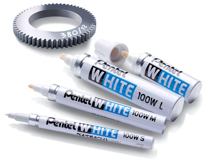 Pentel X100 White Permanent Markers