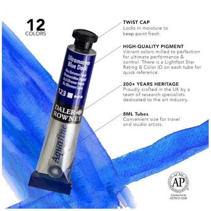 Daler Rowney Aquafine Watercolour Intro Tube Set 12pk