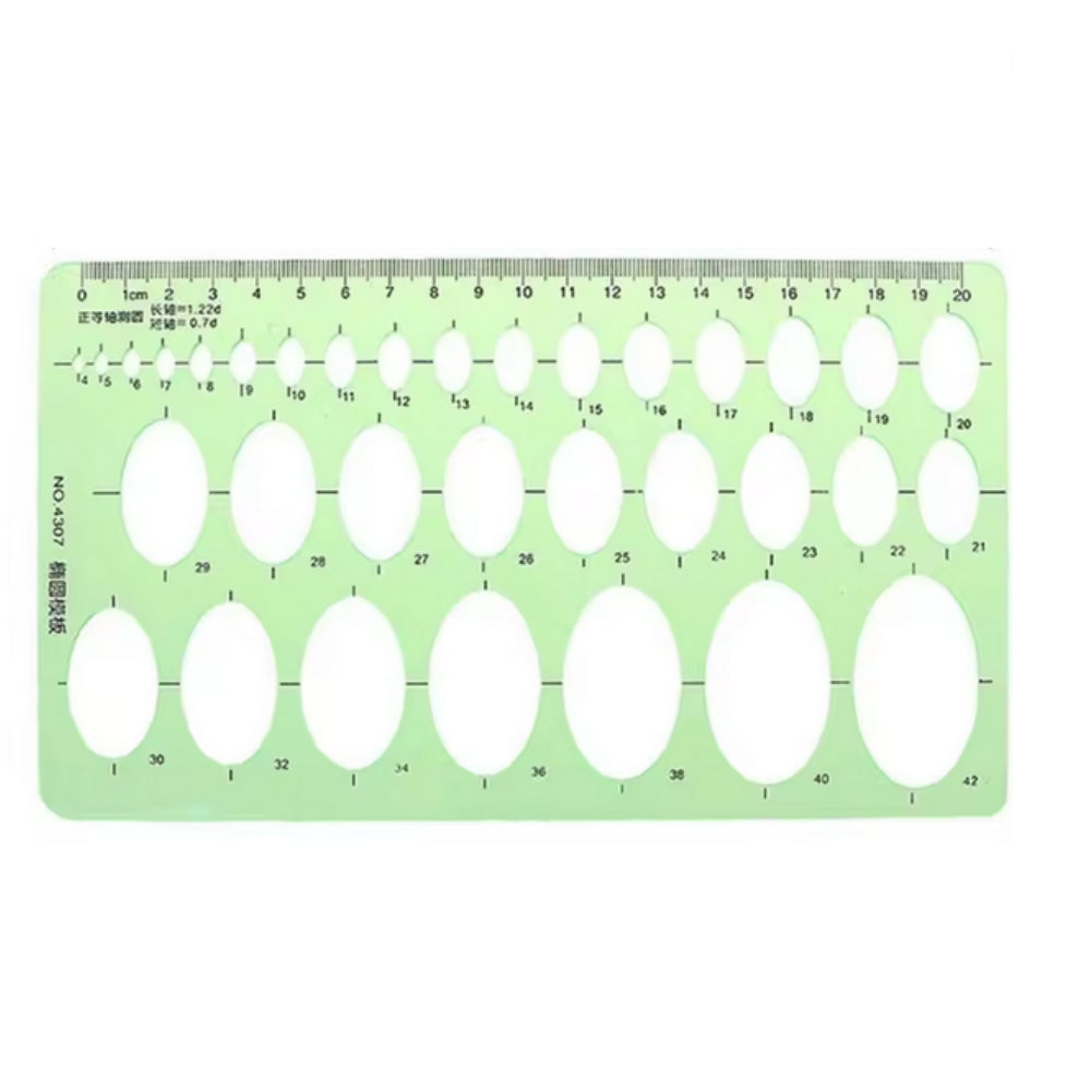 Clear Ellipse Templates 4mm-42mm for Artists & Engineers – Art to Art