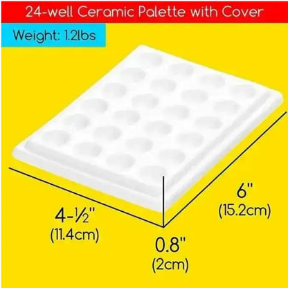 Meeden 24-Well Ceramic Palette with Cover