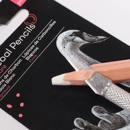 Mont Marte White Charcoal Pencils Lge Hex 2pk