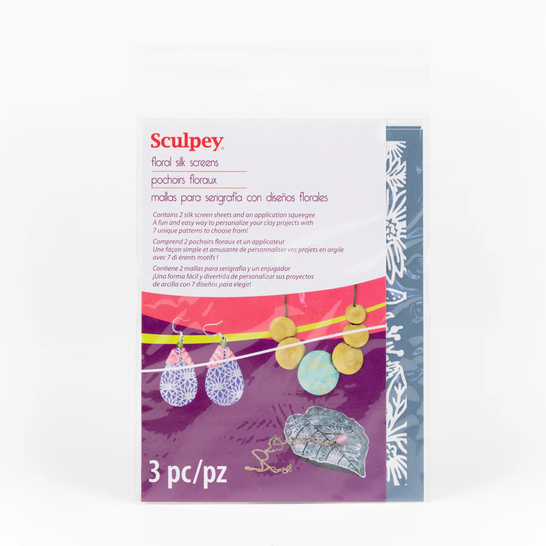 Sculpey Floral Silk Screen 3pk