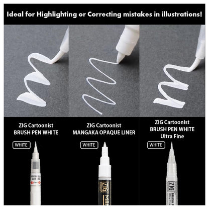 Kuretake ZIG White Pen Set 3pk