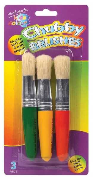 Picture of Mont Marte KIDS CHUBBY BRUSHES 3PC