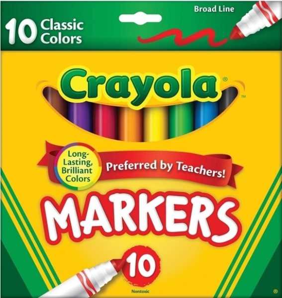 Picture of CRAYOLA CLASSIC MARKERS BROAD 10pk