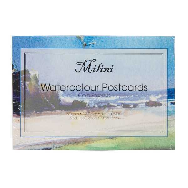 Picture of Milini Watercolour Cold Pressed Postcards 12pk