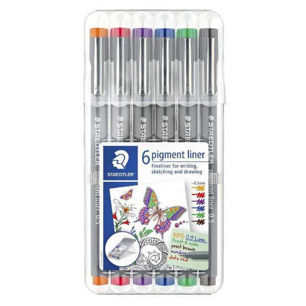 Picture of Staedtler Pigment Liner 0.5mm Assorted 6 Pack