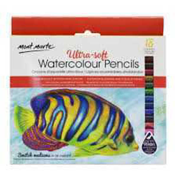 Picture of Mont Marte Ultra Soft Watercolour Pencils 18 Piece