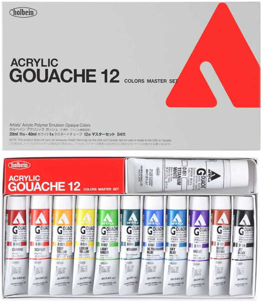 Picture of Holbein Acryla Gouache 12 Master Set