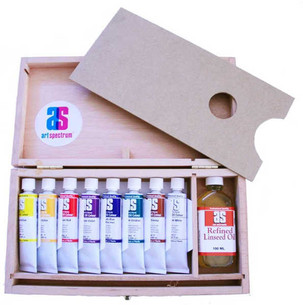 Picture of Art Spectrum Professional Oil Colour Wooden Box Set