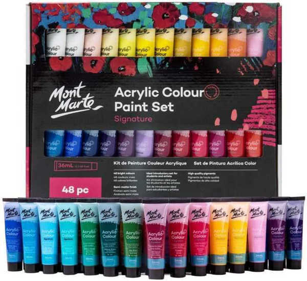 Picture of Mont Marte Metallic Acrylic Colour Paint Set 24pc x 36ml
