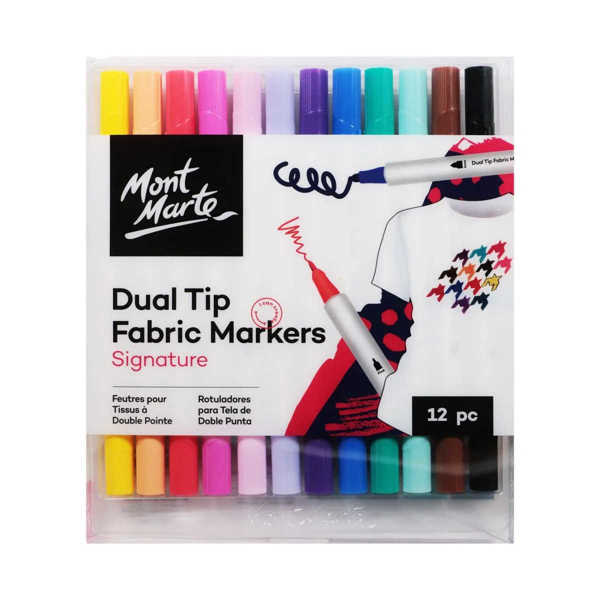 Picture of Mont Marte Dual Tip Fabric Markers Signature 12pc