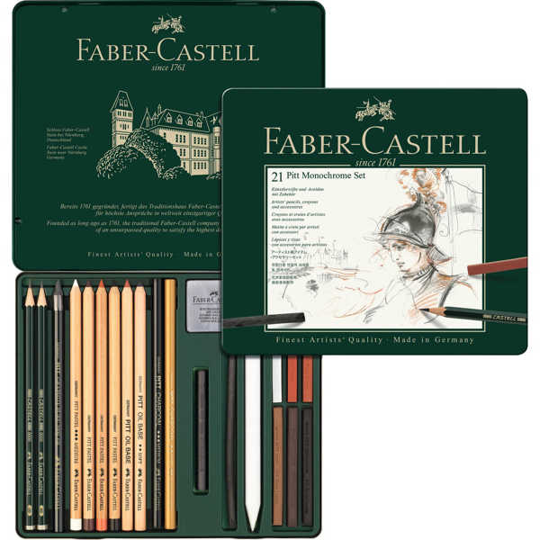 Picture of Faber Castell Pitt Monochrome 21 Tin