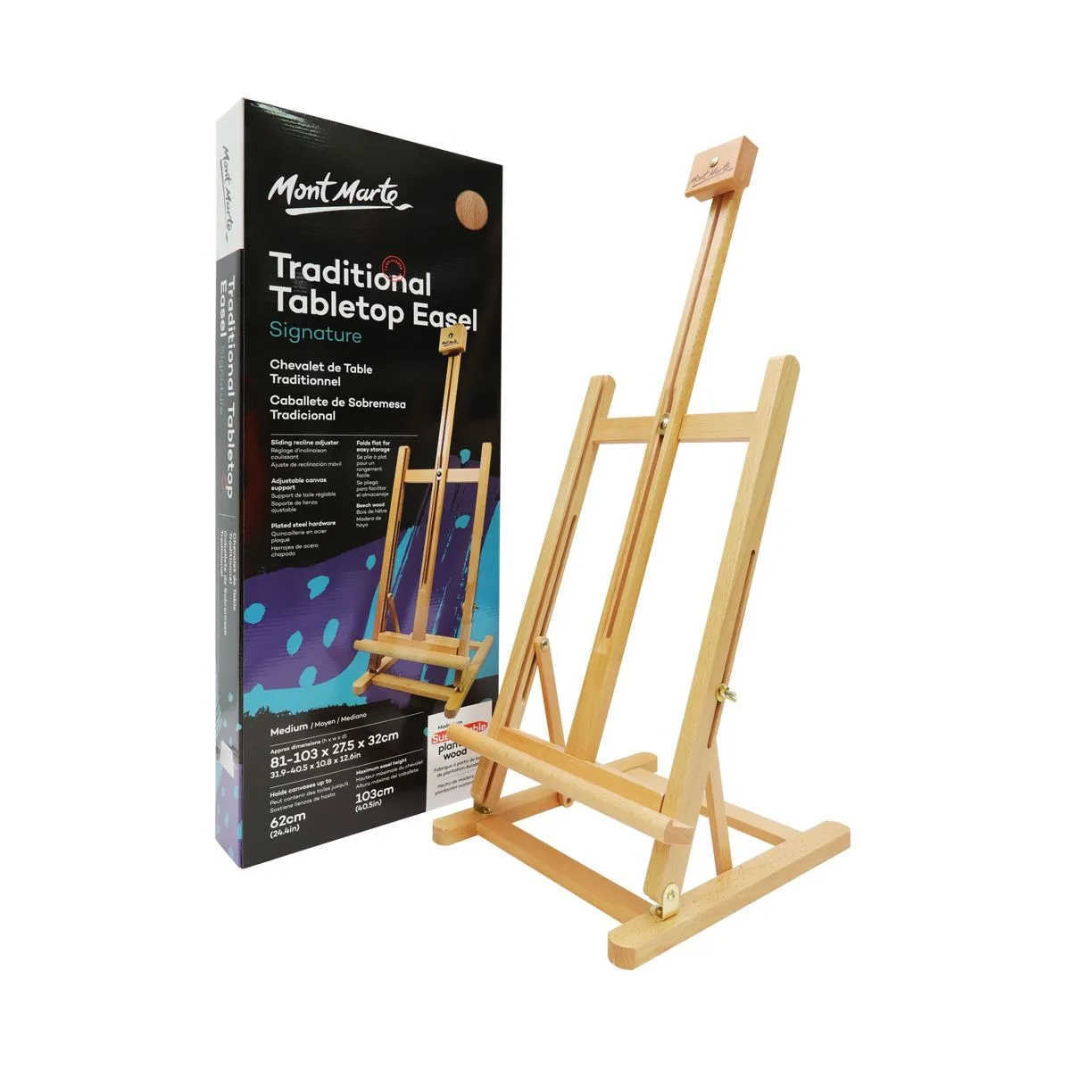  Mont Marte Mini Easel and Mini Canvas 6x8cm for Painting Craft  Drawing,Nice Art Set Contains 36 Canvases and Easels