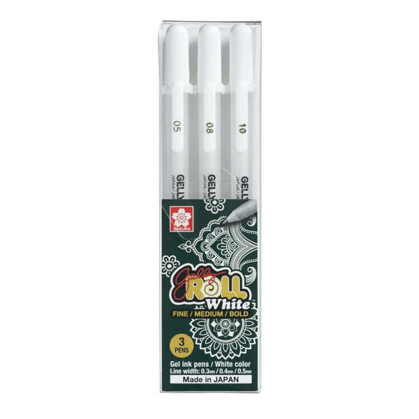 Picture of Sakura Gelly Roll Classic White Pen 3pk