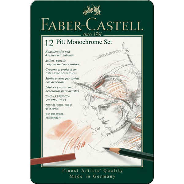 Picture of Faber castell Pitt Monochrome 12 Tin