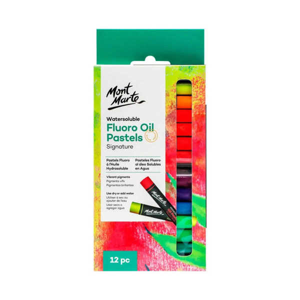 Picture of Mont Marte Watersoluble Fluoro Oil Pastels 12pk