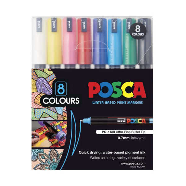 Picture of Uni POSCA Marker Pen PC-1MR Ultra-Fine Set of 8