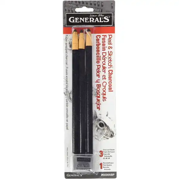 Picture of Generals Peel & Sketch Charcoal Pencils