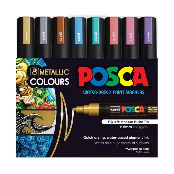Picture of Uni POSCA Marker Pen PC-5M Metallic Set 8pk