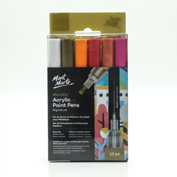 Picture of Mont Marte Acrylic Paint Pens Metallic 12pk