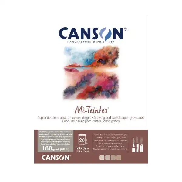 Picture of Canson Mi-Teintes Paper Pad Grey Tones