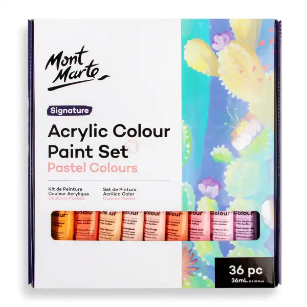Picture of Mont Marte Acrylic Colour Pastel Paint Set 36pk