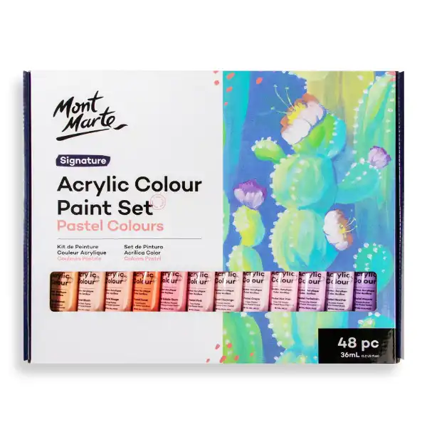 Picture of Mont Marte Acrylic Colour Pastel Paint Set 48pk