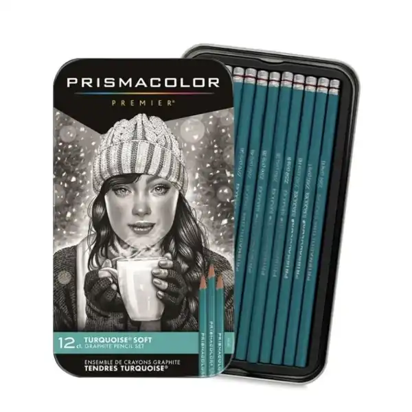 Picture of Prismacolor Turquoise Graphite Pencil Set Soft