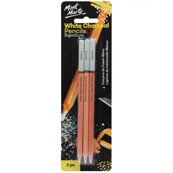 Picture of Mont Marte White Charcoal Pencils 3pk