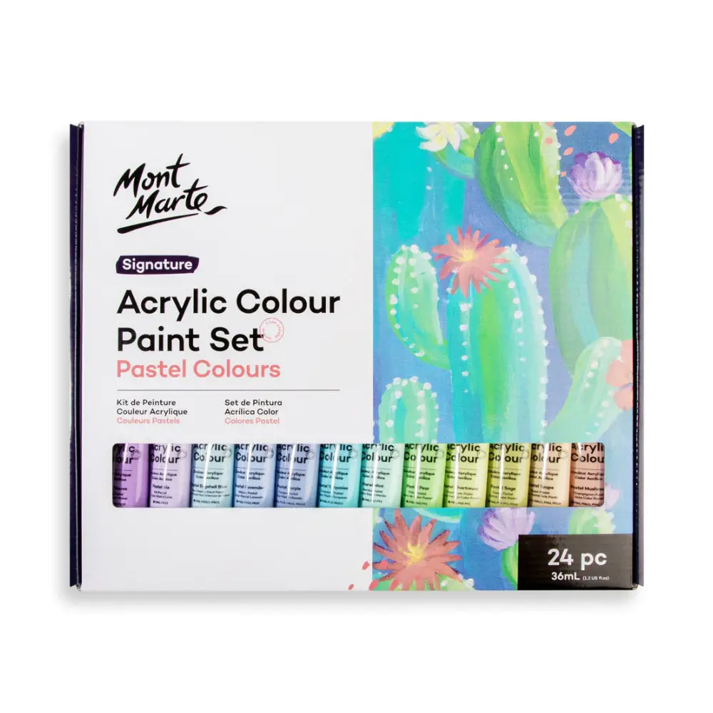 Mont Marte Acrylic Paint Set Signature 24 Colours 36ml NIB