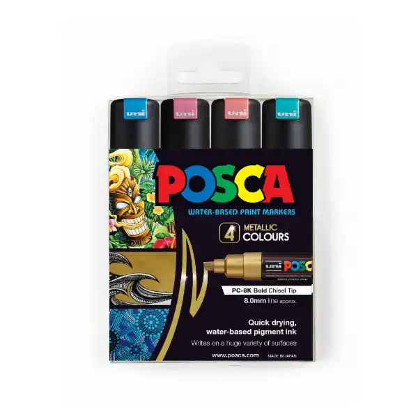 Picture of Uni Posca Paint Pen PC-8K 4pk Metallic Set