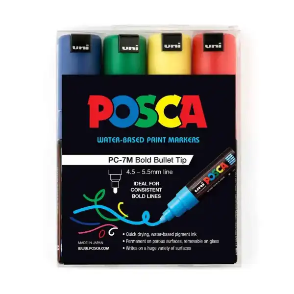 Picture of Uni Posca Paint Pen PC-7K 4pk Assorted Set