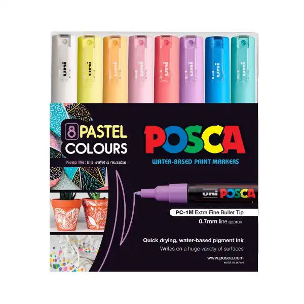 Picture of Uni Posca Paint Pen PC-1M - 8pk Pastel